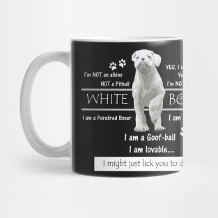 White Boxer Dog Facts Mug